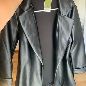 Faux Leather Blazer